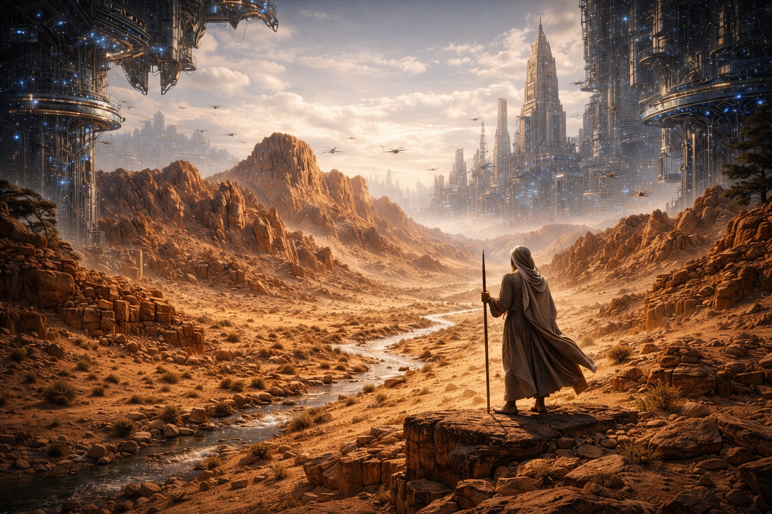 A walking staff in the wilderness